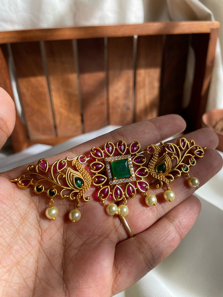Square stone delicate choker with Jhumkas