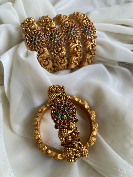 Bridal kemp flower bangles - set of 2