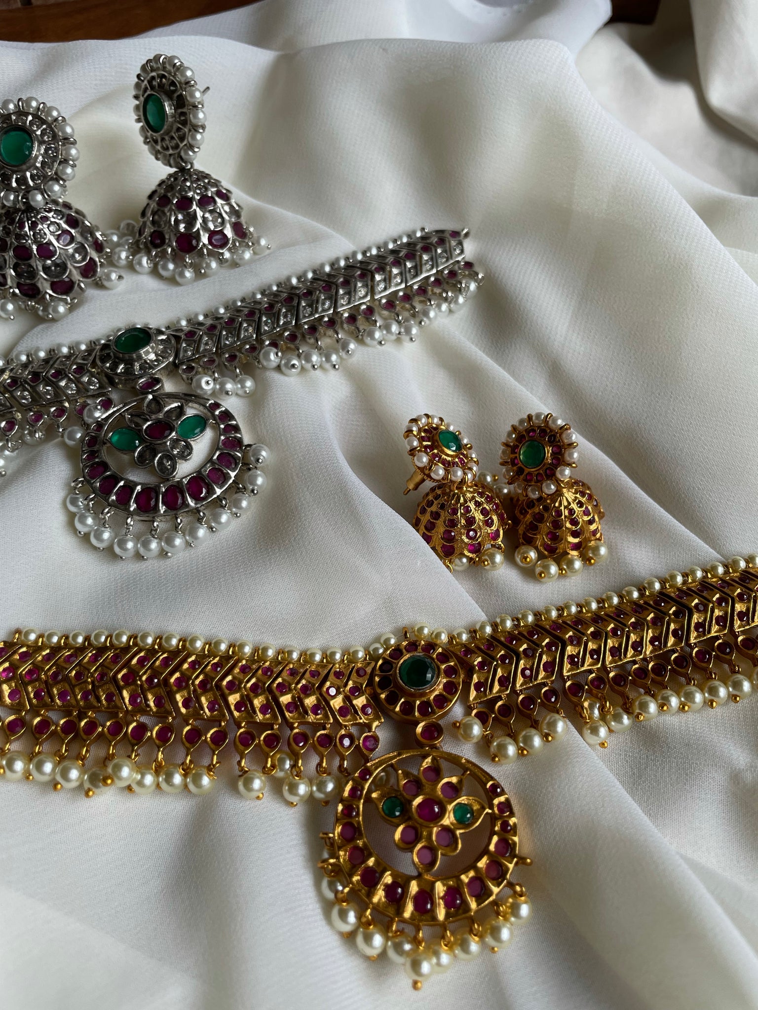 Vintage kemp attigai with Jhumkas