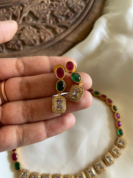 Kemp necklace with ad stone details(4 Colors)