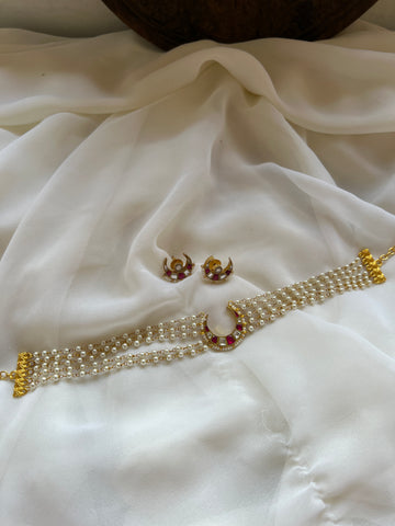 Kundan chaand choker with studs