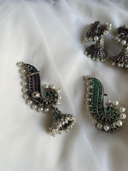 Kemp Mayil ear cuff jhumkas