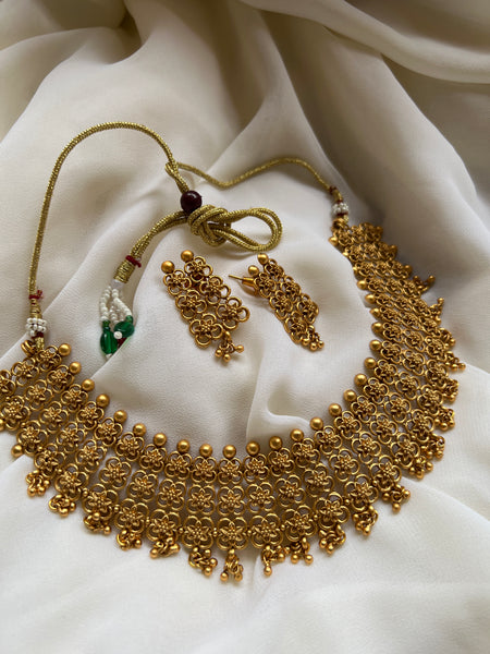 Antique matte non idol necklace set