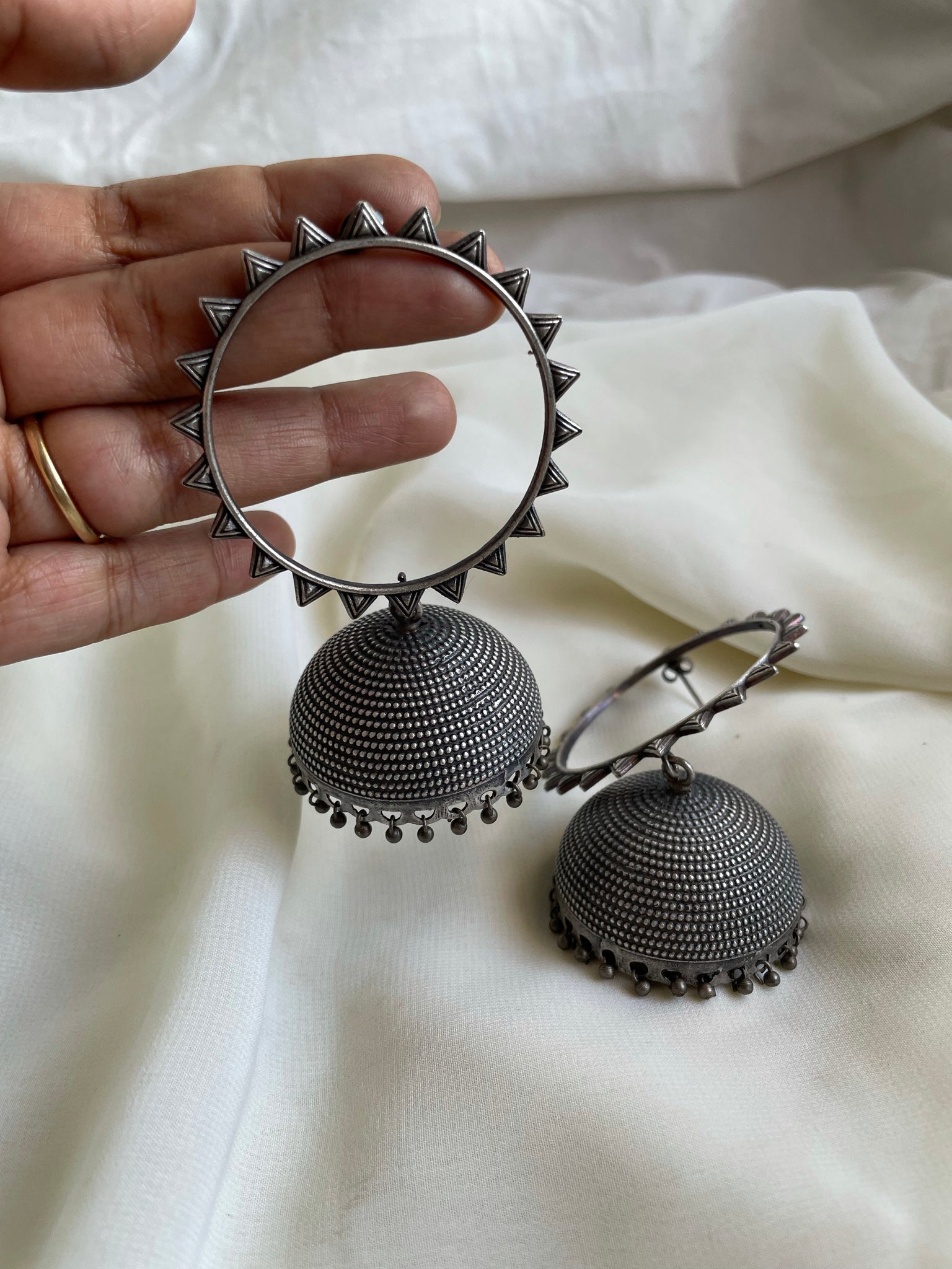Jumbo hollow chakra  Jhumkas