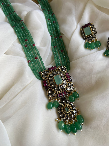 Victorian style Haram with studs in rhodium finish