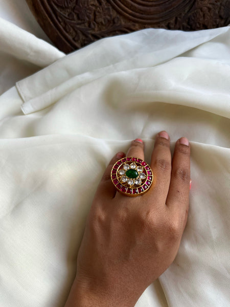 Kemp flower Jumbo bridal ring - (adjustable)