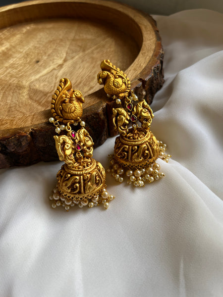 Oversized Nagas peacock Jhumkas