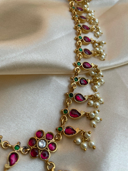 Kundan peacock tear drop maala
