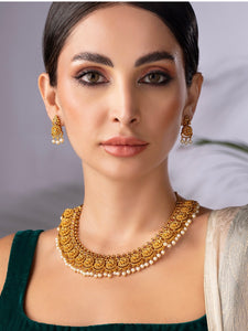 Antique flower designer necklace with earrings