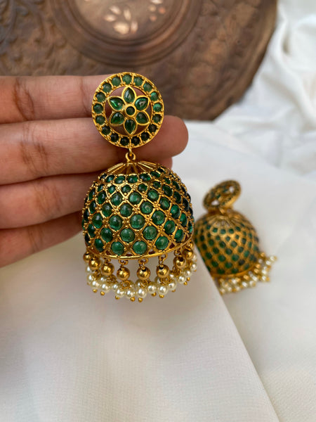 Jumbo kemp Jhumkas-  4 Colors