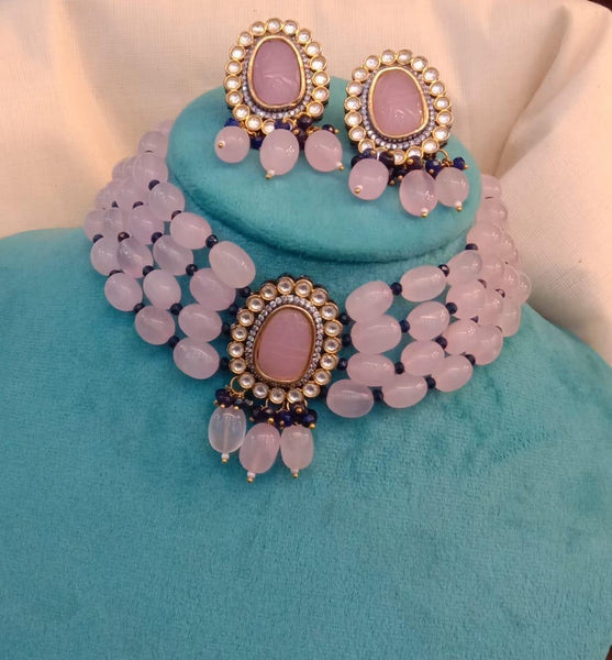 Carved stone regal choker set