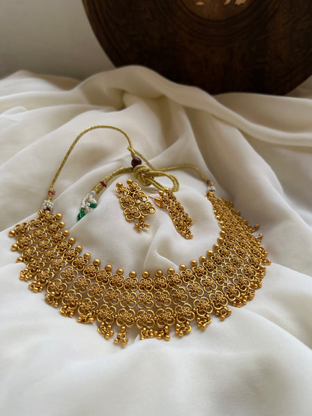 Antique matte non idol necklace set