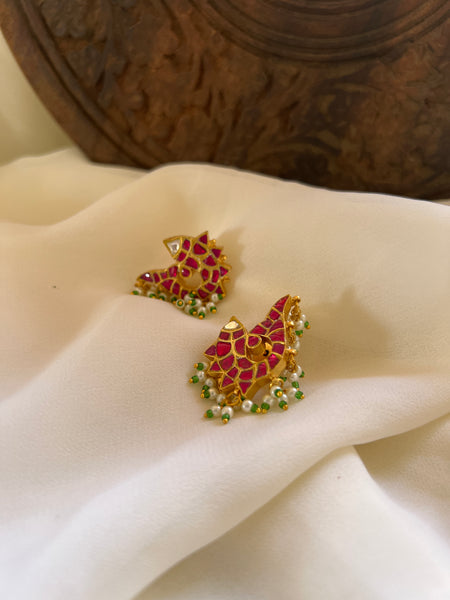 Ruby Kundan Madhubani studs