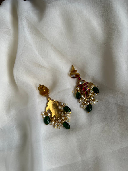 Madhubani fish Kundan danglers