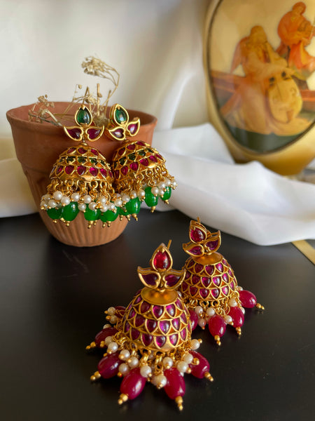 Kemp beads jhumkas