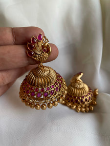 Peacock bridal kemp Jhumkas