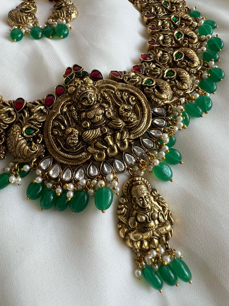 Antique polish Nagas Lakshmi necklace with earrings