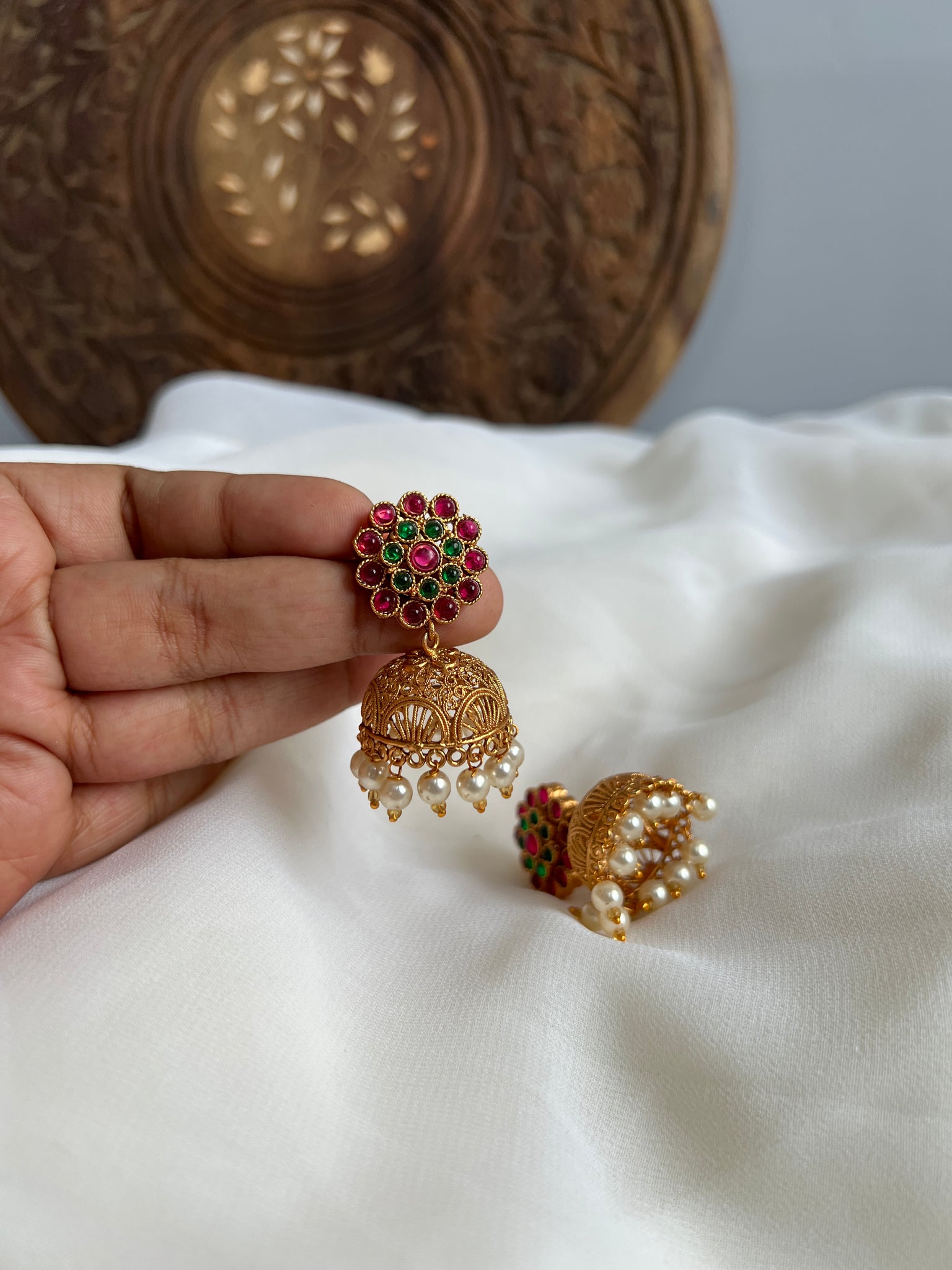 Kemp flower Jhumkas