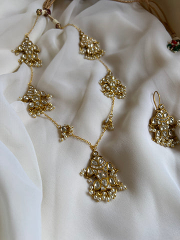Madhubani Kundan necklace with matching earrings