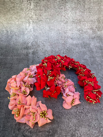 Bougainvillea bridal accessory with gold details