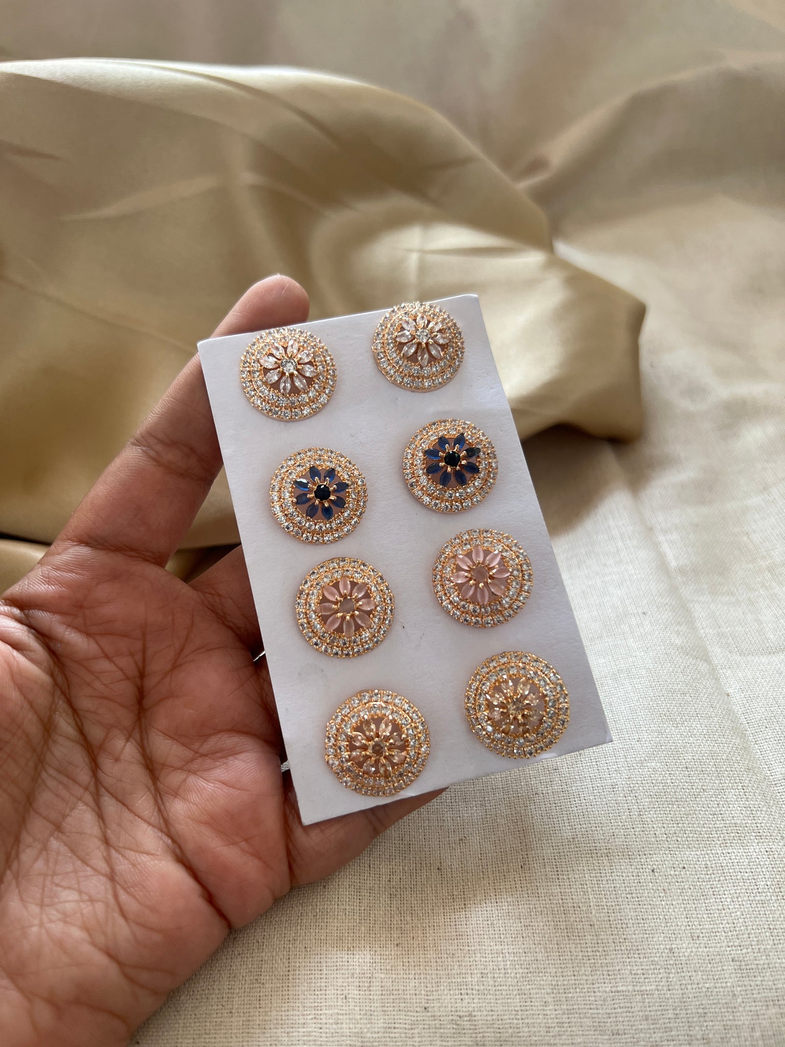Rose gold flower studs