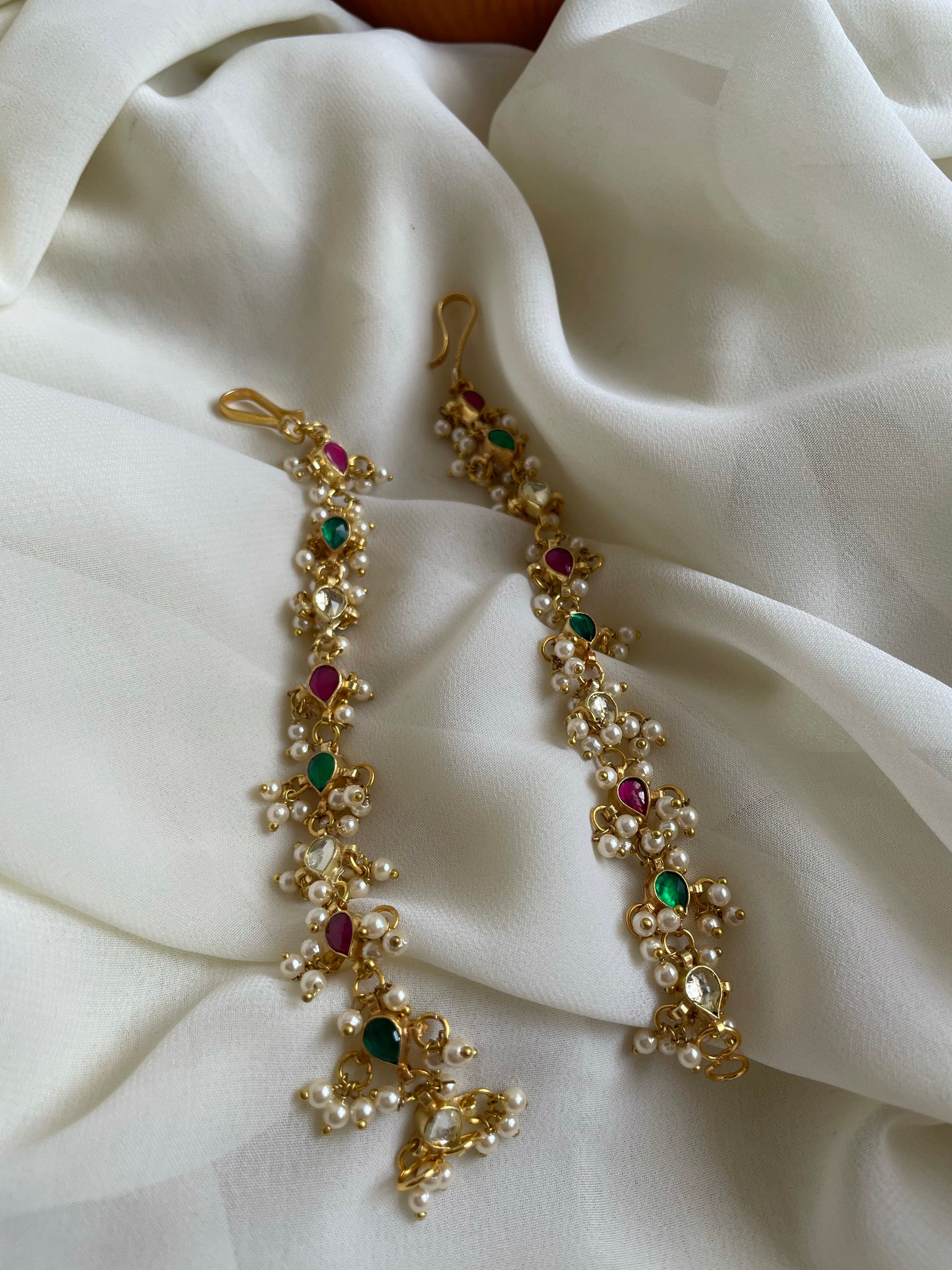 Kundan bridal earring chain