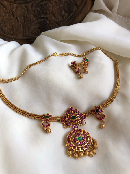 Kemp 3 piece pendant necklace with studs
