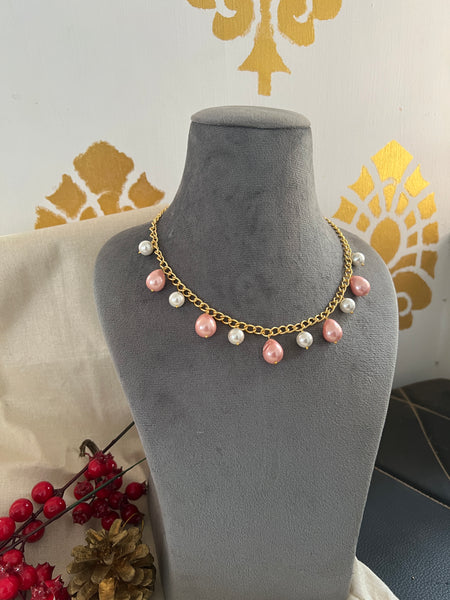 Pink Pearl chunky bead maala