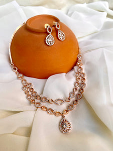 2 layer rose polish necklace set - Design B