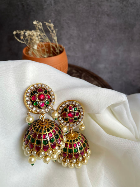 Kundan floral  Jhumkas -II