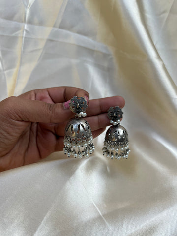 Pearl cutwork Jhumkas