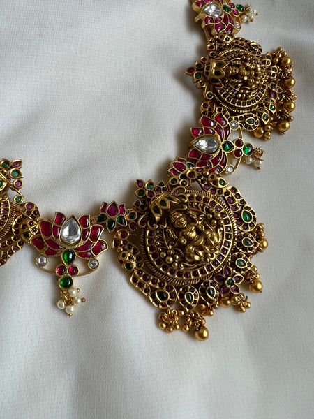 Nagas antique Lakshmi with Kundan lotus necklace
