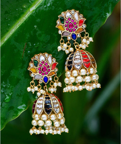 Navaratna Kundan Jhumkas