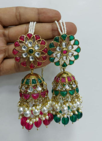 Kundan double layer Jhumkas