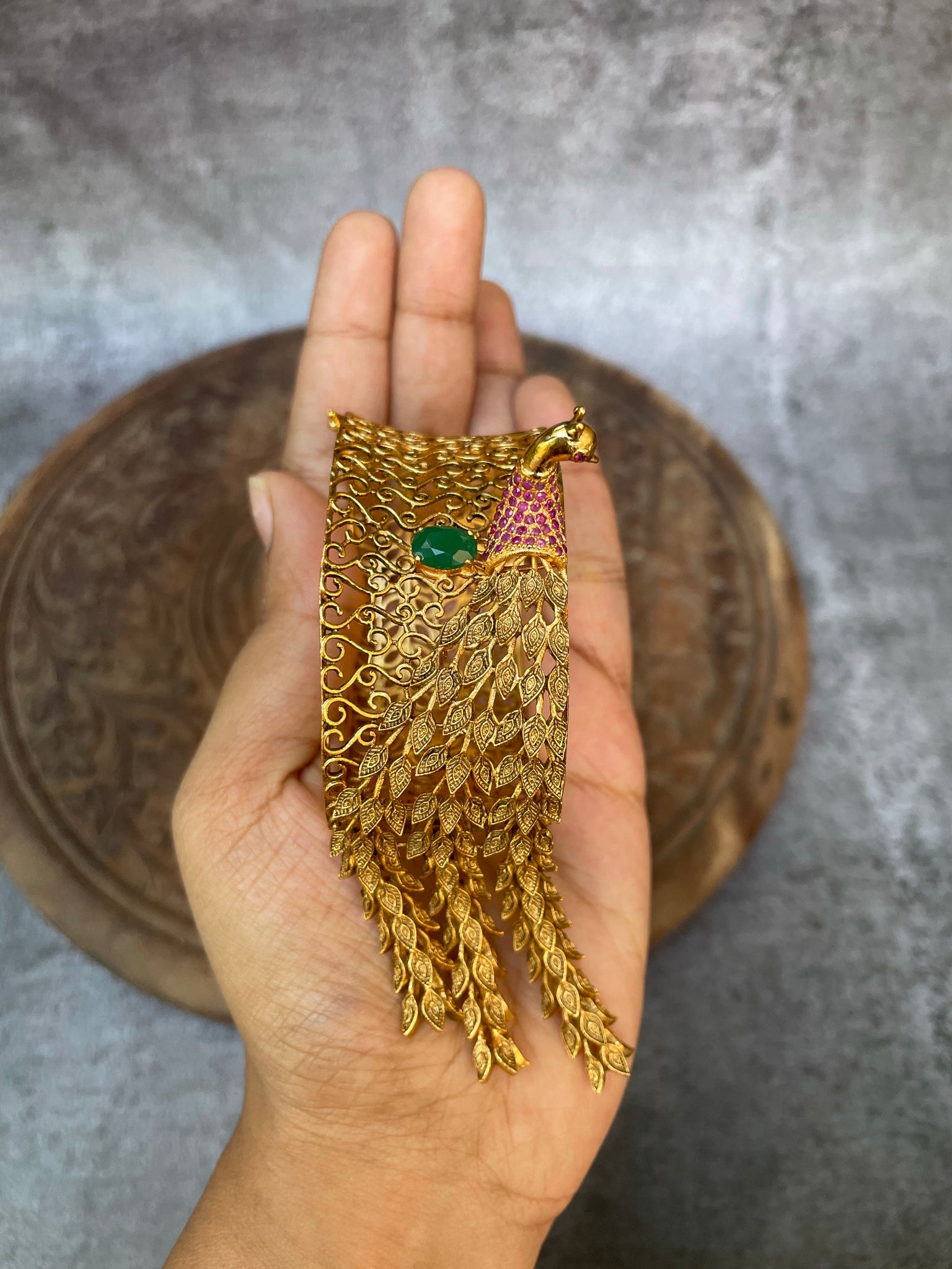 3D peacock antique Kada