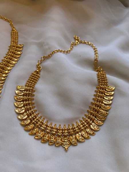 Gold Lakshmi manga Kerala style necklace