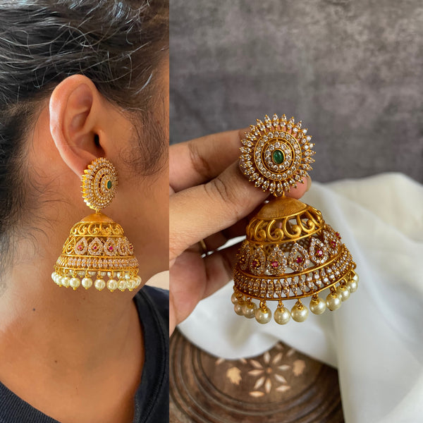 Ad cutwork Jhumkas Jumbo and mini