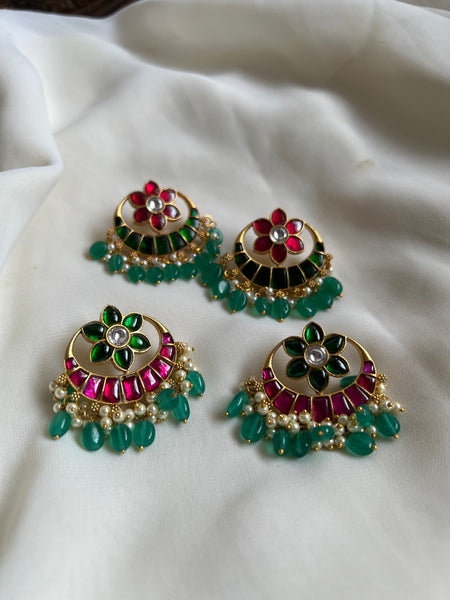 Kundan flower chaand Studs