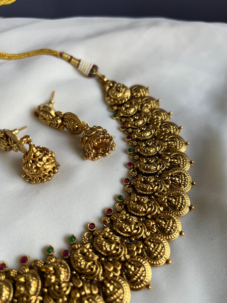 Lakshmi peacock Nagas necklace with jhumkas