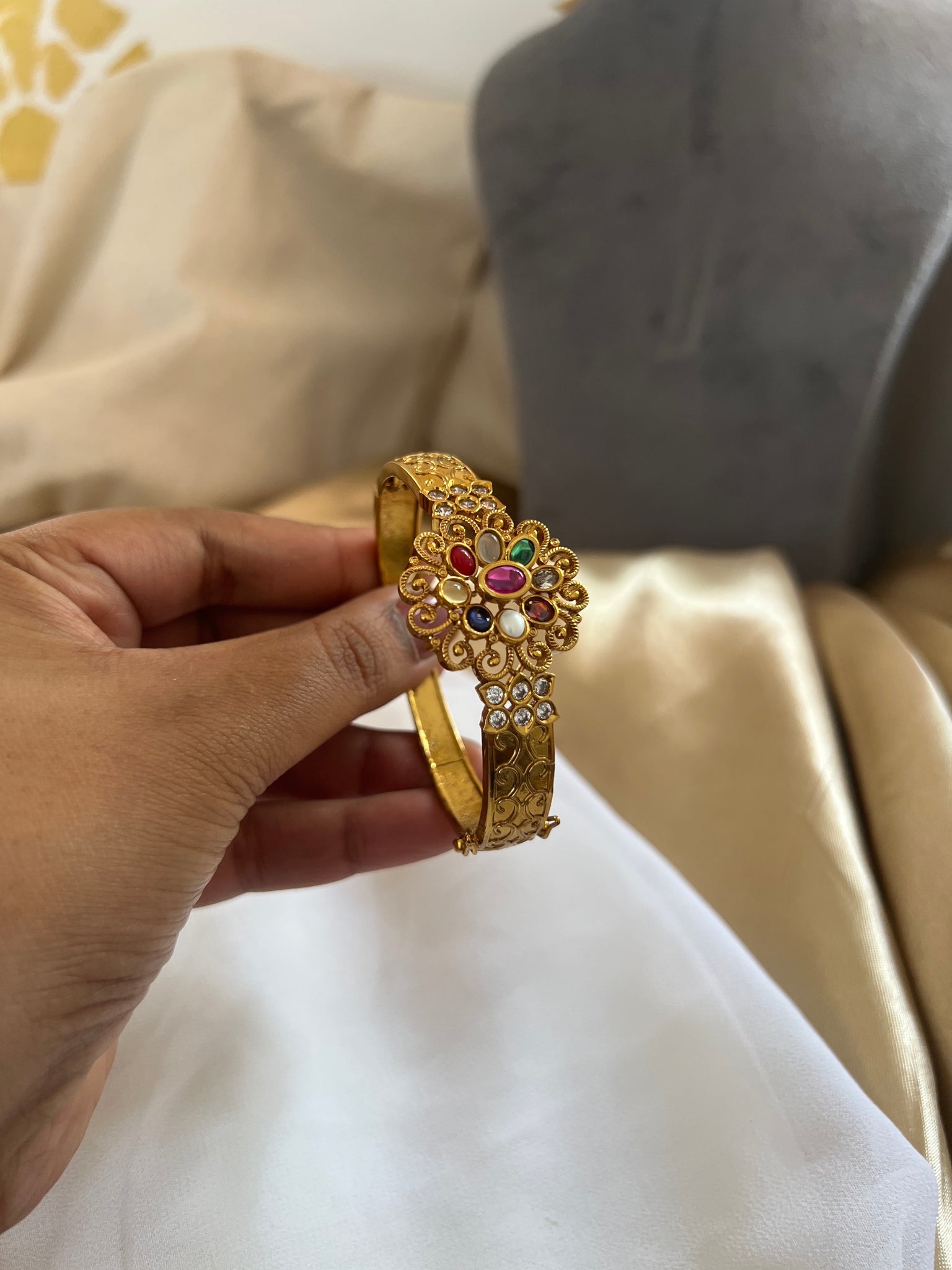 Premium Navaratna flower kada