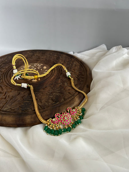 Kundan flower with Hamsa choker