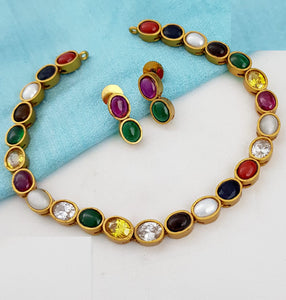 Grand navaratna necklace set