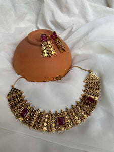 Designer gold bridal Necklace with earrings