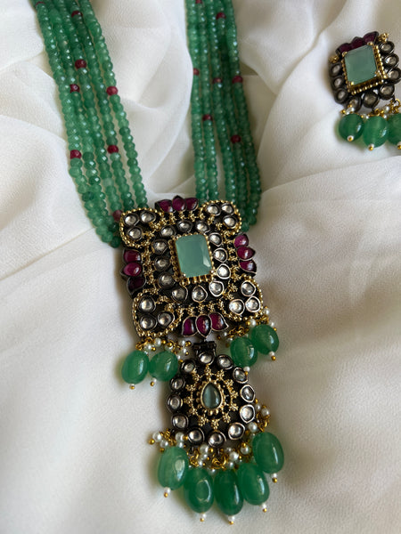 Victorian style Haram with studs in rhodium finish