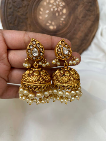 Kundan manga peacock Jhumkas