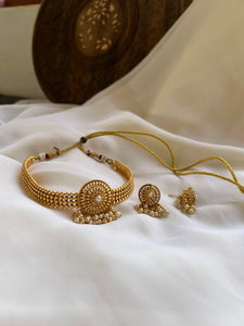 Antique chakra  choker with studs
