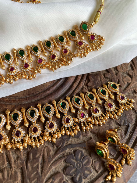 Kemp tear drop choker with studs