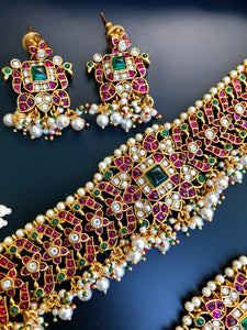 Bridal kemp choker with earrings