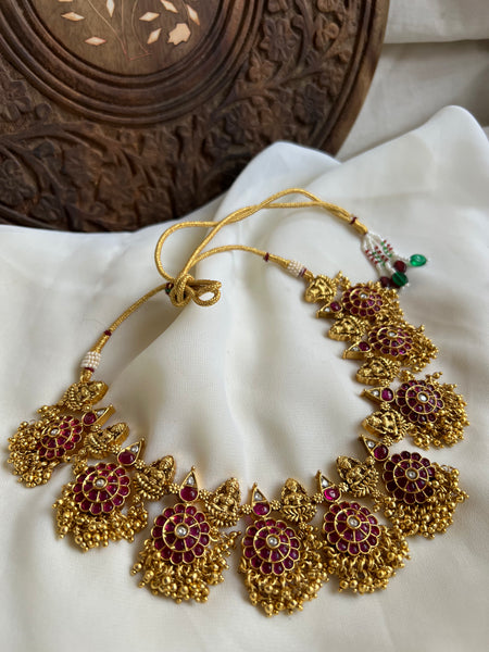 Lakshmi kemp flower necklace with earrings
