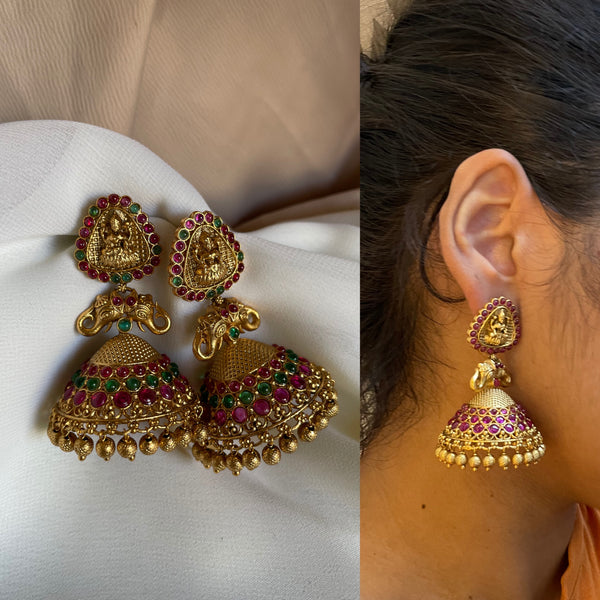 Gajalakshmi kemp jhumkas